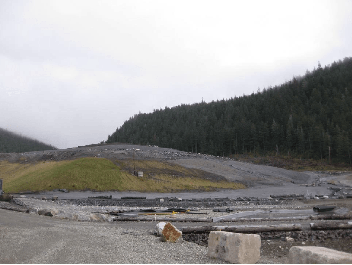 Filtered tailings stack.